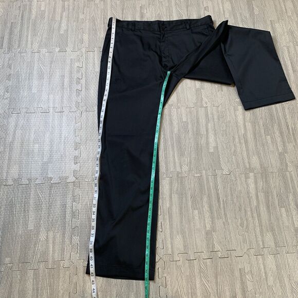 Nike Golf Pants Men 36 Charcoal Black Dri Fit Flat Front Classic Tech Chino - Picture 4 of 11